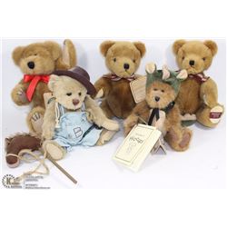 LOT OF 5 BOYD'S BEARS STUFFED BEARS WITH