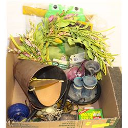 BOX W/GARDEN DECOR, TABLE TOP FOUNTAIN