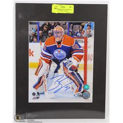 MATTED EDMONTON OILERS BEN SCRIVENS SIGNED ACTION