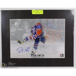 MATTED EDMONTON OILERS RYAN SMYTH SIGNED CUSTOM