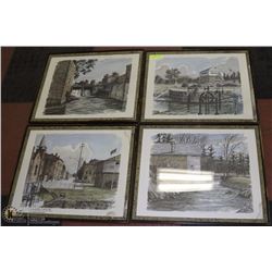 SET OF 4 FRAMED SIGNED WATER COLLOR BY BEN