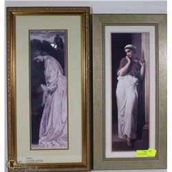 LOT OF 2 FRAMED MATTED VICTORIAN STYLE PRINTS,