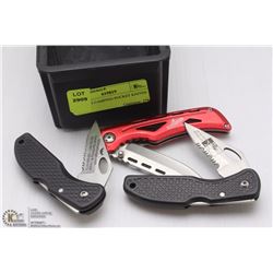 LOT OF 3 CAMPING POCKET KNIVES