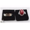 Image 1 : TWO FASHION RINGS: RED RUBY GEMSTONE AND FOREVER