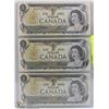 Image 1 : CANADIAN UNC SEQUENTIAL $1.00 BANK NOTE X3