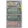 Image 1 : LOT OF 4 CANADIAN BANK NOTES INCL 3 $1.00 BILLS &