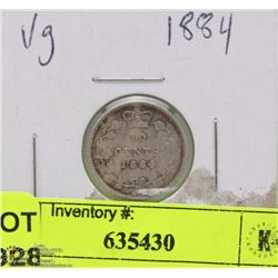 1884 CANADIAN 10 CENT COIN
