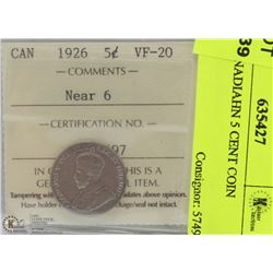 1926 CANADIAN 5 CENT COIN