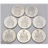 Image 1 : LOT OF 8 CANADIAN 50 CENT COINS INCL YEARS 1969,