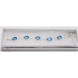33-SWISS BLUE TOPAZ GEMSTONE BRACELET