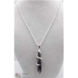 2" AMETHYST SNAKE WRAPPED BULLET SHAPED PENDANT