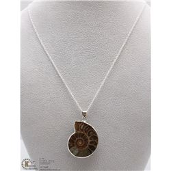 1.5" AMMONITE PENDANT W/ .925 STERLING SILVER