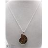 Image 1 : 1.5" AMMONITE PENDANT W/ .925 STERLING SILVER