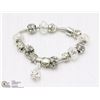 Image 1 : PANDORA STYLE BRACELET W/ SILVER TONED & CLEAR
