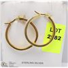 Image 1 : .925 STERLING SILVER GOLD TONED HOOP EARRINGS