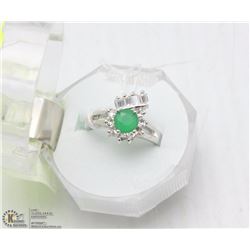 49-EMERALD,CZ .925 STERLING SILVER