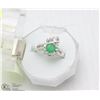 Image 1 : 49-EMERALD,CZ .925 STERLING SILVER