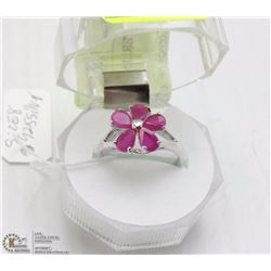 45-RED RUBY  RING,925 STERLING SILVER