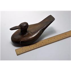 #4 - HAND  CARVED SOLID WOOD DUCK