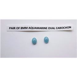 #14 - LOT OF 2 8MM NATURAL AQUAMARINE