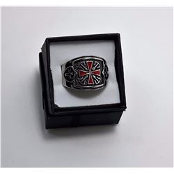 #12 - STAINLESS STEEL & ENAMEL MEN'S RING