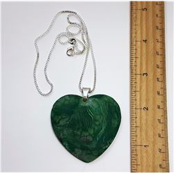 #18 - GREEN SCRUB AGATE & 22" BOX LINK CHAIN