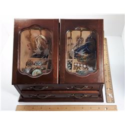 #3 WOODEN GLASS FACED JEWELRY BOX