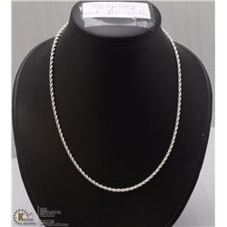 FASHION SLIVER PLATED ROPE TWIST CHAIN