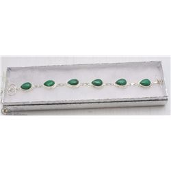 7-MALACHITE GEMSTONE BRACELET