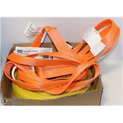 LOT OF ANCHOR SLINGS AND FABRIC WATER HOSE