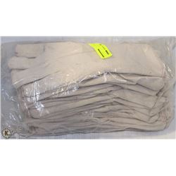 1 DOZ COTTON GAUNTLET WORK GLOVES MED-LARGE
