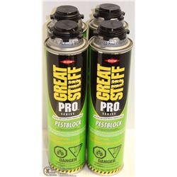 LOT OF 4 CANS OF DOW GREAT STUFF PEST BLOCK PRO