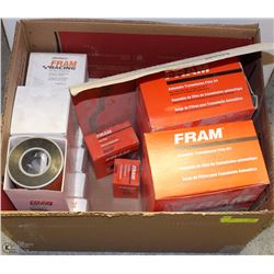 LARGE BOX FULL OF ASSORTED FRAM PRODUCTS