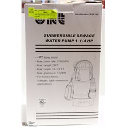 NEW SUBMERSIBLE SEWAGE 1-1/4 HP PUMP