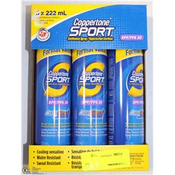LOT OF 3 COPPERTONE SPORT SPF 30 CONTINUOUS