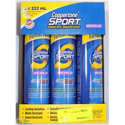 LOT OF 3 COPPERTONE SPORT SPF 30 CONTINUOUS