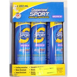 LOT OF 2 COPPERTONE SPORT SPF 30 CONTINUOUS