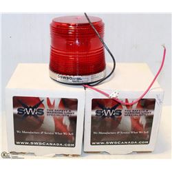 PAIR OF RED HARD WIRE 4" X 4" EMERG LIGHTS