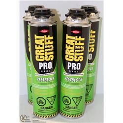 LOT OF 4 CANS DOW GREAT STUFF PEST BLOCK PRO