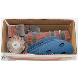 LOT OF VARIOUS ANGLE-GRINDER MOPS + SANDING PADS