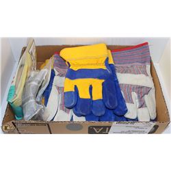 FLAT OF ASST. WORK GLOVES AND GLASSES