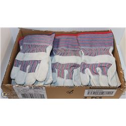 FLAT OF ASST. SPLIT LEATHER TYPE WORK GLOVES