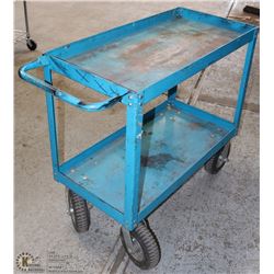 2 TIER SHOP CART WITH HEAVY DUTY WHEELS