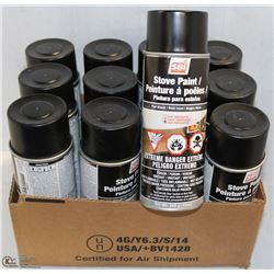 LOT OF 12 CANS OF SBI STOVE PAINT