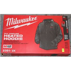NEW MILWAUKEE M12 CORDLESS HEATED BLACK HOODIE