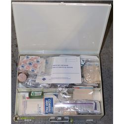 MOUNTABLE METAL FIRST AID KIT W/ CONTENTS