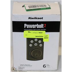 KWIKSET POWERBOLT 2 KEYLESS TOUCHPAD ENTRY BLACK