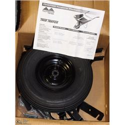 BOX OF LIFEJACKETS AND NEW COLLARED WORK SHIRTS