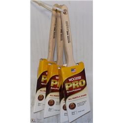 LOT OF 4 WOOSTER PRO 2.5" PAINTBRUSHES
