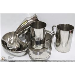 BOX WITH STAINLESS STEEL BED PANS ETC